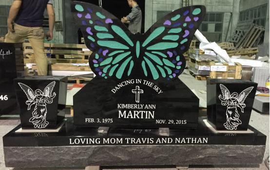 Cheap American Style Black Granite Headstone For Graves