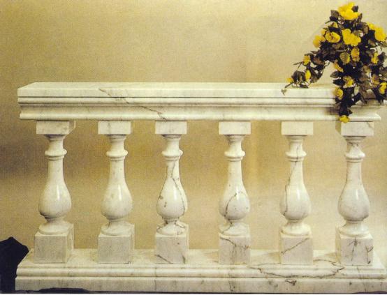 Indoor Hand Rail White Marble Stair Baluster