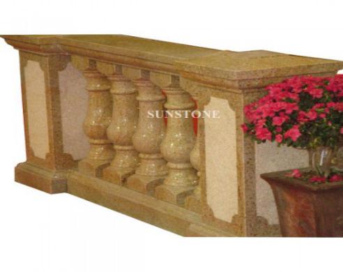 Cheap Yellow Granite Stair Handrail Baluster For Corner