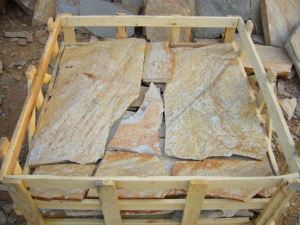 Wooden Yellow Slate Flagstone