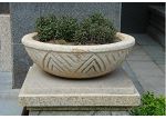 Outdoor Flower Pot Beige Granite Large Planter For Garden